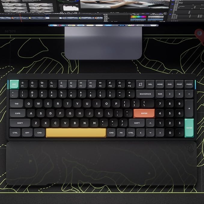 nuphy Air96 V2 Wireless Mechanical Keyboard,100 Keys RGB Backlit Keyboard,Supports Bluetooth 5.1,2.4G and Wired Connection,for PC/Laptop/Windows/Mac -Black Gateron Moss Switch