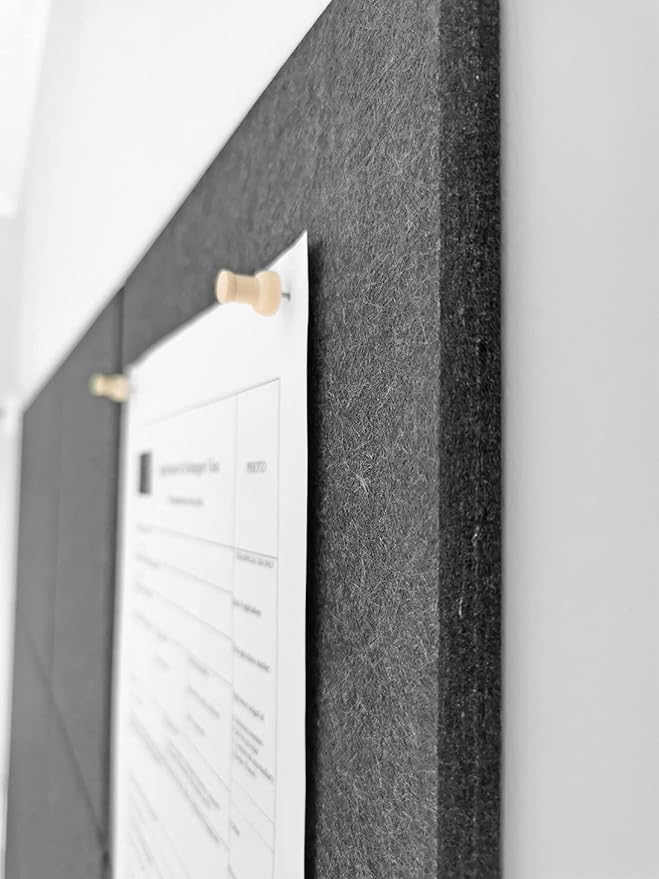 Large Cork Board Alternative - 12-Pack Felt Wall Tiles with Safe Removable Adhesive Tabs, Cork Wall Tiles Bulletin Board Home Office Essentials -