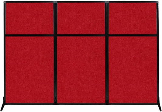 Versare Workstation Partition | Portable Wall Divider | Modern Office Cubicle | Free Standing Privacy Screen | Flexible Work Space | 99" x 70" Red Fabric Panels