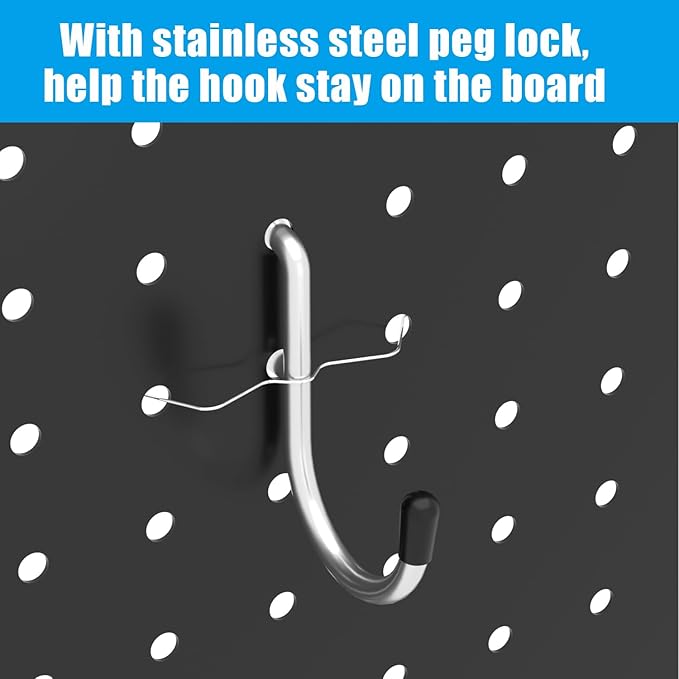 157 PCS Extra Thick Pegboard Hook Set, Metal Pegboard Accessory Organizer with Storage Bins and Peg Locks, Fits 1/4 Inch Pegboard Only, Ideal for Tools, Garage and Workshop Storage (Silver)