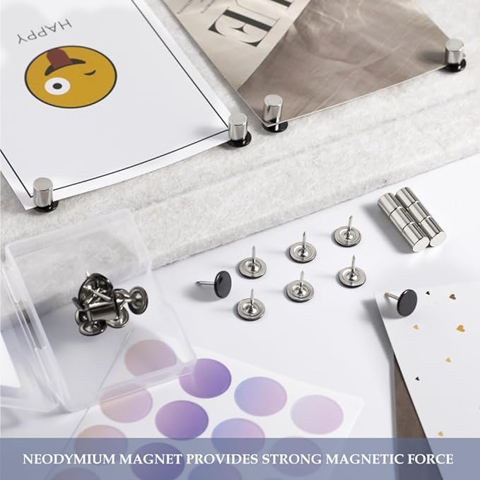 20 Sets Magnetic Pushpins, Magnet Thumbtack, Poster and Photo Hangers for Walls Bulletin Boards