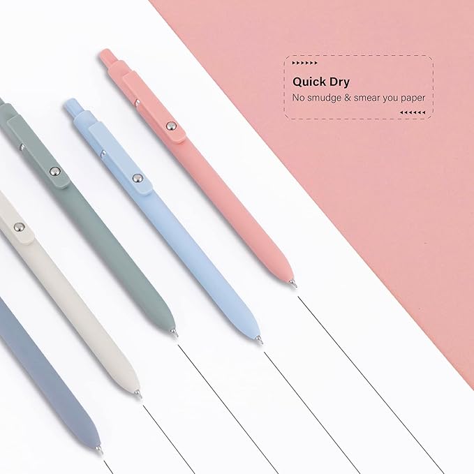 FIOVER Gel Pens,10pcs 0.5mm Quick Dry Black Ink Fine Point Smooth Writing Pens High-End Series Ballpoint for Office School Supplies(Morandi & Retro)