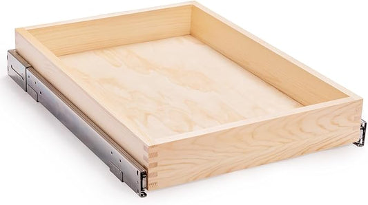 22”W x 21”D x 3”H Soft Close Slide Out Wood Drawer Organizer for Kitchen, Bottom and Side Assembly (Cabinet Opening>23.5 inches for Bottom Assembly, Opening= 23 inches for Side Assembly)
