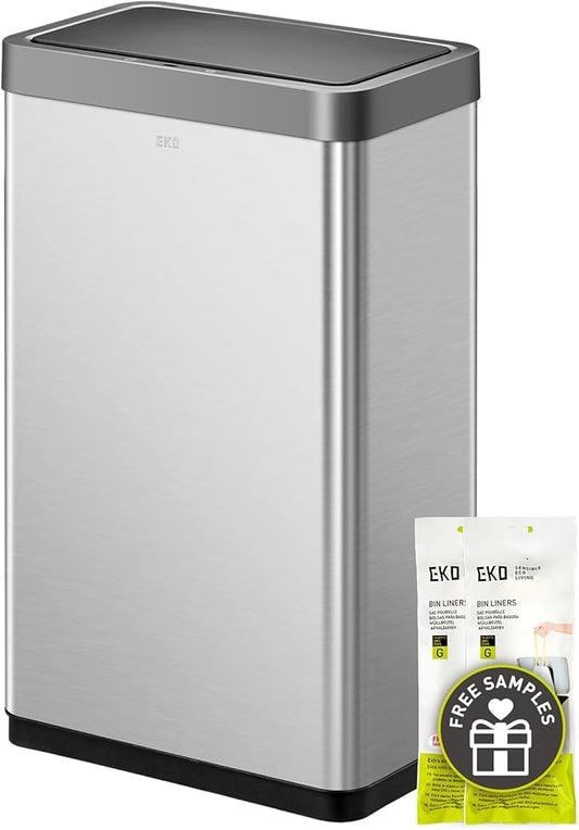 EKO Mirage X 80 Liter / 21.1 Gallons Motion Sensor Trash Can, Automatic Large Kitchen Trash Can Touchless, Stainless Steel