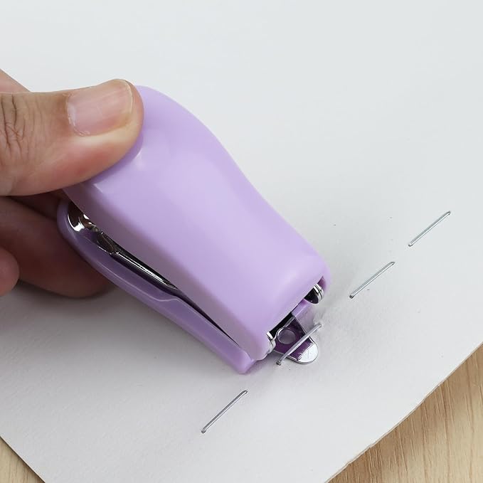 Mini Desktop Stapler Set,20 Sheet Capacity,Includes Built-in Staple Remover and 750PCS No.12 Staples,Small Cute Stapler for Office and School Supplies (Purple)