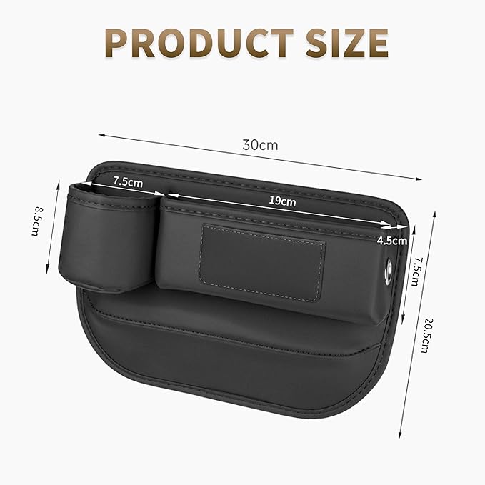 Kwak's 2 Pack Car Seat Gap Filler Organizer, Multifunctional Universal Storage box with Cup Holder for Phone, Glasses (Red)