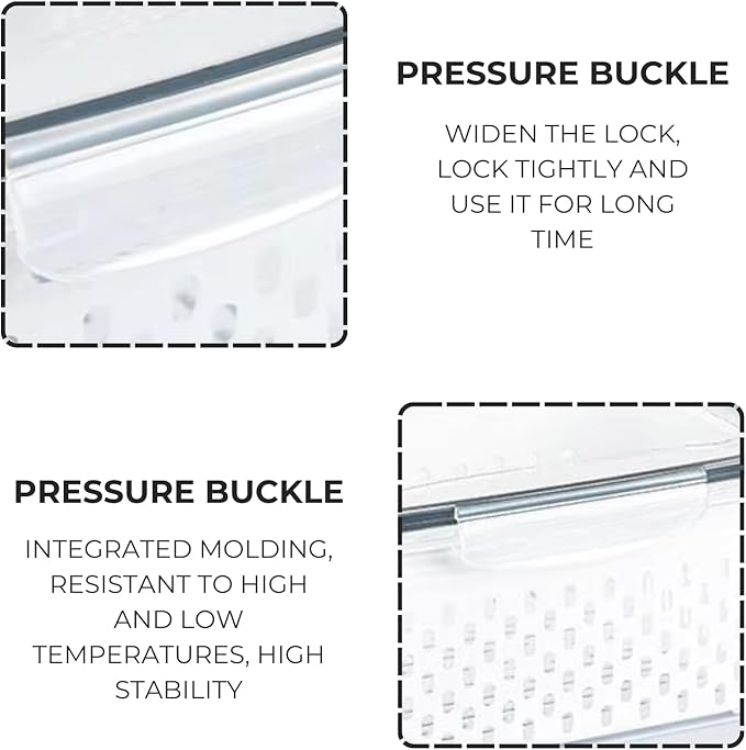 4 PCS Fruit Containers for Fridge, Leakproof fruit storage containers for fridge with Removable Colander