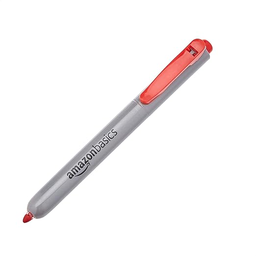 Amazon Basics Retractable Permanent Markers, Versatile Art Supplies for Home, School, and Office Use, 12 Count, Assorted Colors