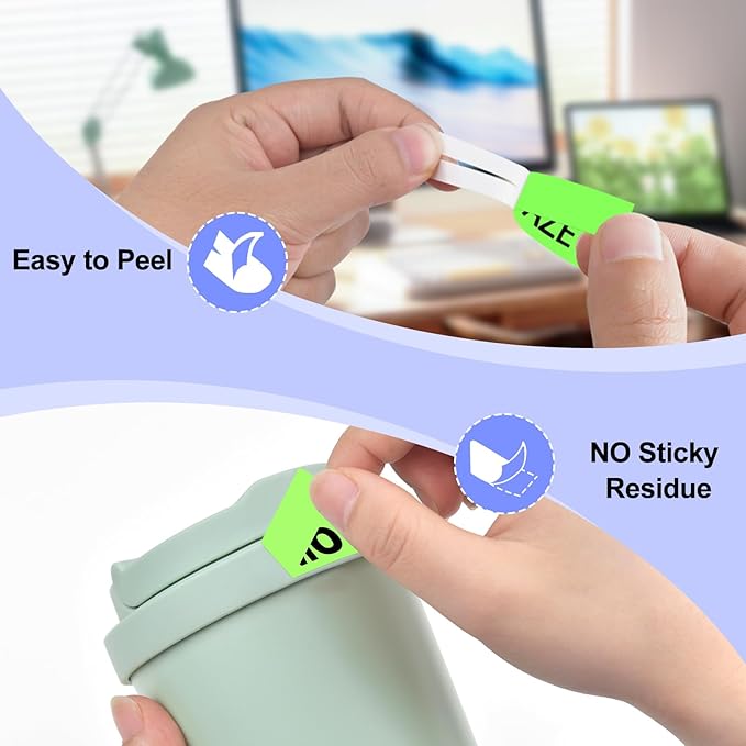 2 Pack Compatible for Ptouch TZe-D41 TZ-D41 TZe TZ Label Tape 18mm 0.7'' Laminated Black on Fluo Green Tape Label Maker Tape for PT-D600 PT-D610BT PT-D600VP PT-P710BT PT-P750W