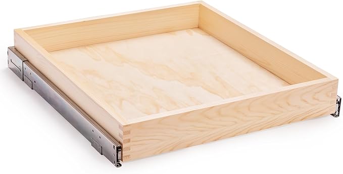 29”W x 21”D x 3”H Soft Close Slide Out Wood Drawer Organizer for Kitchen, (Cabinet Opening>29.5 inches for Bottom Assembly, Width= 29 inches for Side Assembly)