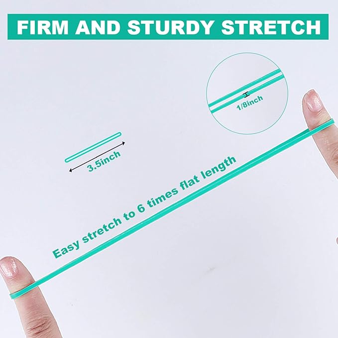 Rubber Bands, Matfamily Size 33 (3 1/2" x 1/8'') Colorful Natural Rubber Band, 33 Heavy Duty Elastic Office Supplies Rubber Bands for Office Files Bank Paper Bills Money or School (1/4 Pound Bag)