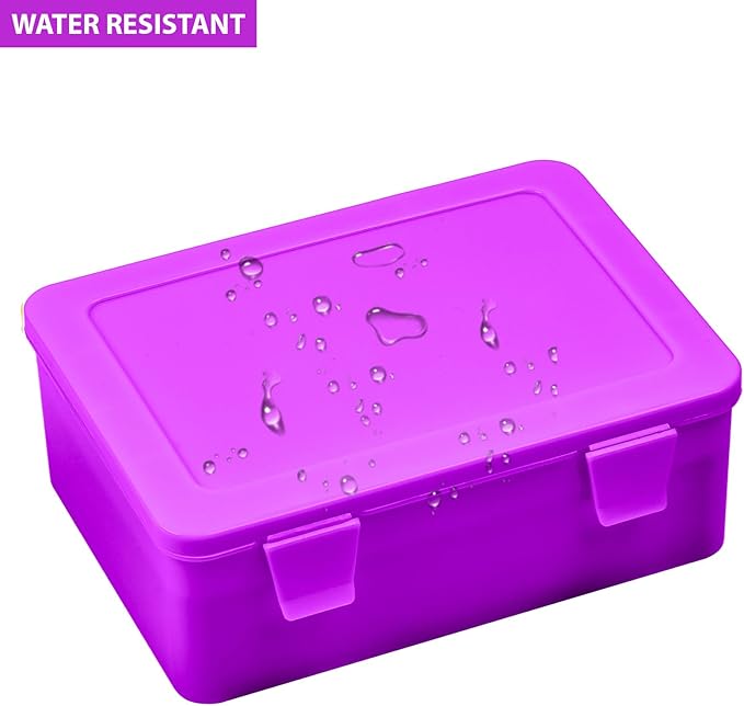 Battery Organizer Storage Box, Garage Case Holder for 24* AA, 30* AAA Batteries (Bag Not Include Batteries Pack) (purple)