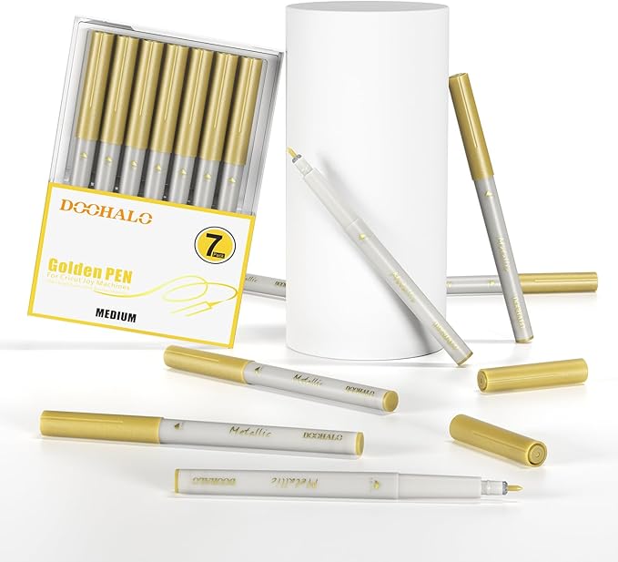 DOOHALO Metallic Pens Gold Silver Marker Compatible with Cricut 3/Maker/Explore 3/Air 2/Air Machine 1.0 Medium Point Tips for Drawing Writing