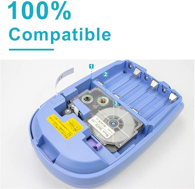 Absonic 4-Pack Compatible for Casio XR-9X XR-9X2S XR9X XR9X2S 9mm 0.35" Black on Clear Label Tape for KL-60 KL-100 KL-120 KL-430 KL-750 KL-780 KL-820 Label Maker, 3/8" x 26'