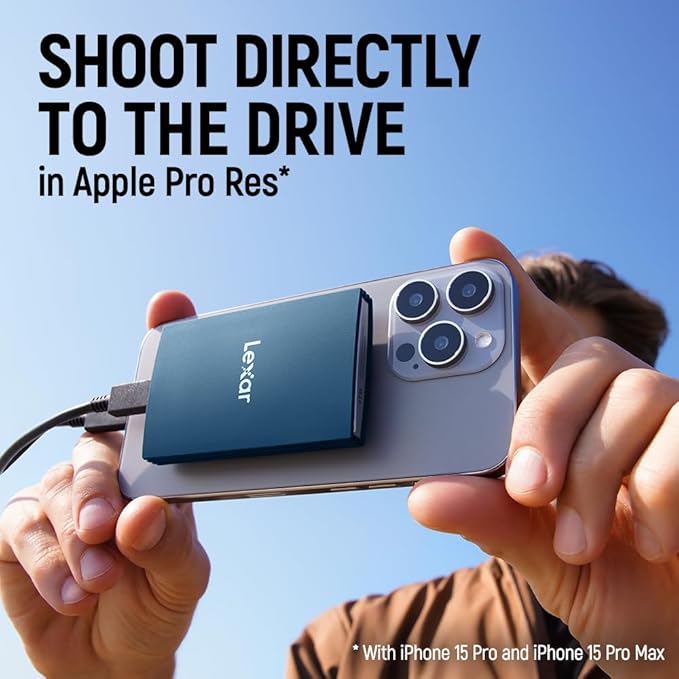 Lexar 4TB Armor 700 Portable SSD, Up to 2000MB/s, USB 3.2 Gen 2x2, Rugged, IP66 Water & Dust Resistance, Compatible w/iPhone 15/16, Cameras, Gaming, External SSD, Dark Blue (LAR700X004T-RNLNU)
