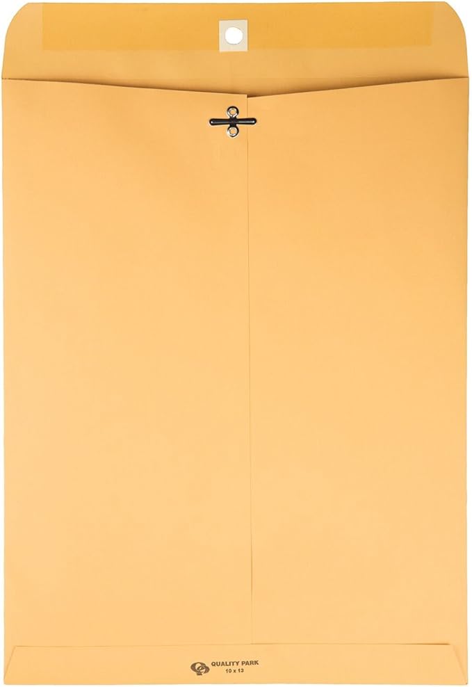 Quality Park 12x15 1/2 Clasp Envelopes (100/Box) and 10x13 Clasp Envelopes (100/Box)