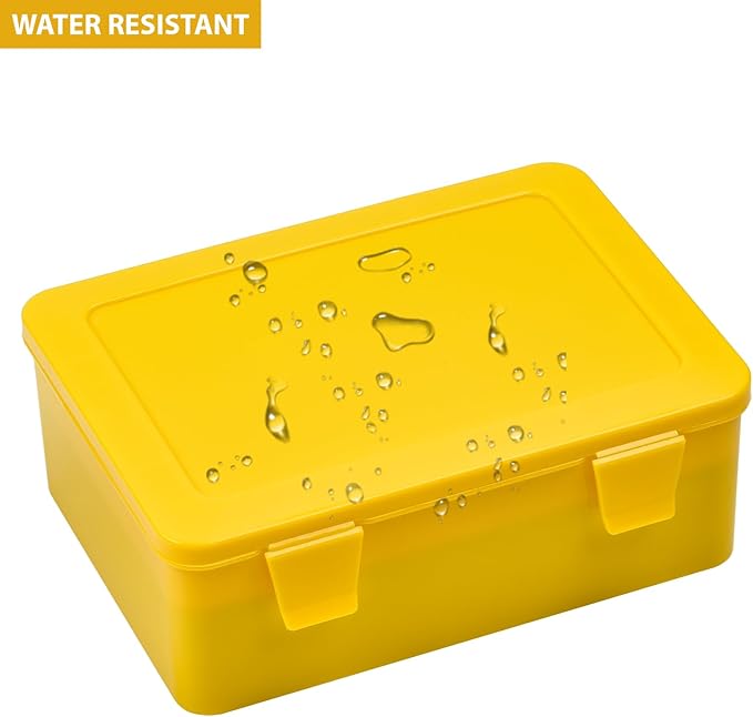 Battery Organizer Storage Box, Garage Case Holder for 24* AA, 30* AAA Batteries (Bag Not Include Batteries Pack) (yellow)