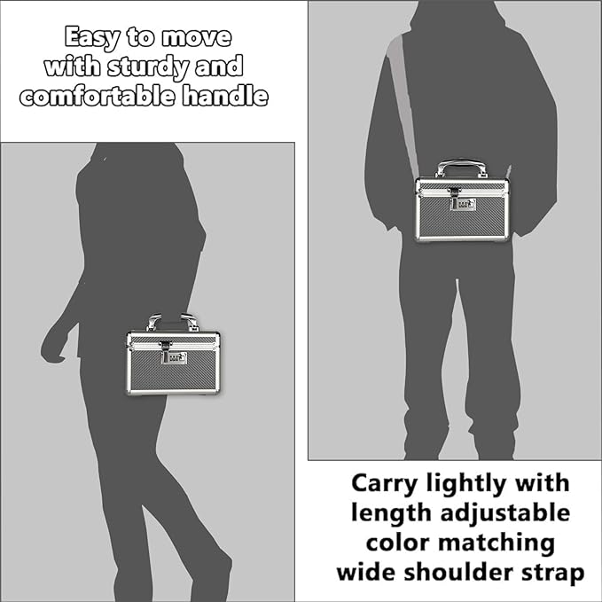 Storage Lock Box with Combination code, Lockable Medicine Storage Case, Empty First Aid Box, Security Lock Box, Multipurpose Lockbox for Home and Outdoor Use (Gray, Small)