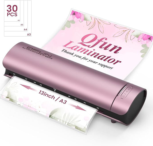 Laminator Machine Thermal Laminating Machine with Sheets 11x17 Personal Laminator for Teachers, 13 Inch Lamination Machine 60S Warm Up Office Presentation laminators, A3 Portable Paper Laminate Kit