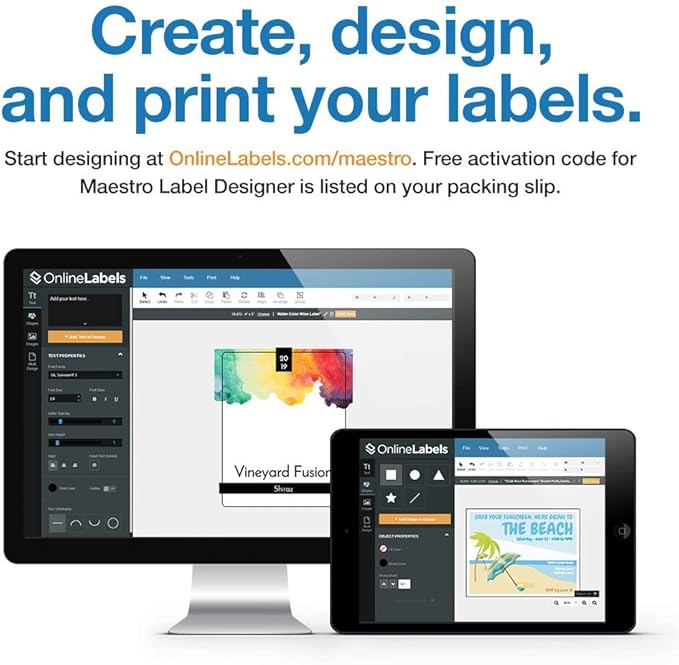 4 x 3.33 Rectangle Shipping Labels - Permanent, White Matte - Wine, Pallet Labels - 6-Up - Pack of 60,000 Labels, 10,000 Sheets - Inkjet/Laser Printers - Online Labels