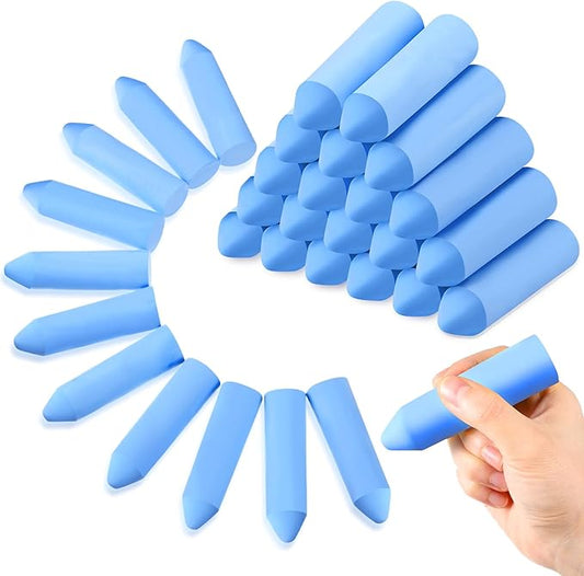 Fulmoon 40 Pcs Jumbo Sidewalk Chalk for Kids Outdoor Art Non Toxic Large Washable Street Chalk for Adults Drawing Painting Classroom(Blue,Sharp Style)