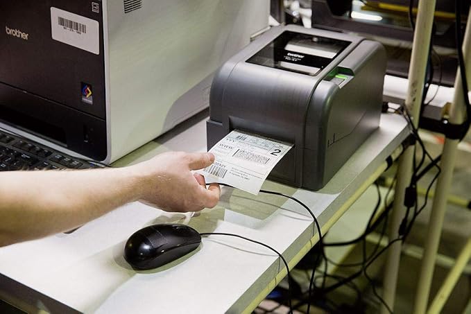 Brother TD-4420TN 4-inch Thermal Transfer Desktop Network Barcode and Label Printer, for Long Term Durable Labels and Barcodes, 203 dpi, 6 IPS, Standard USB 2.0, Serial, Ethernet LAN