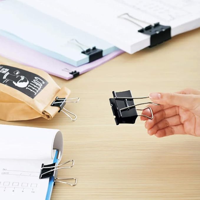 Extra Large Binder Clips 2 Inch (48 Pack), Big Paper Clamps for Office and Home Supplies, Black