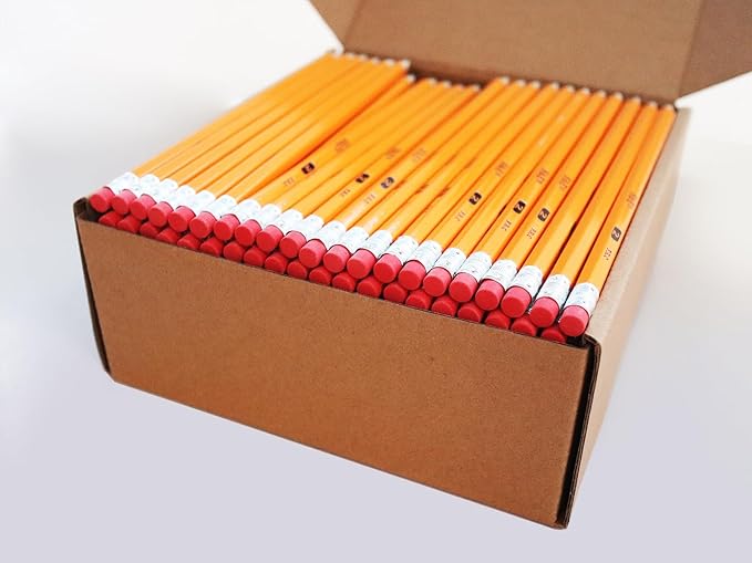 S & E TEACHER'S EDITION Woodcased #2 Pencils, Pre-sharpened, 2 HB Lead Bulk Box Pencil, No. 2, Yellow Pencils with Erasers, Back to school, 200 Count