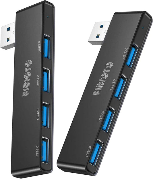 Networking Hub 2Pack, Fidioto 4 Port USB Adapter(1 * 3.0 Hub, 3 * 2.0 Hub), USB Hub for Laptop, iMac Pro, MacBook Air, Mac Mini/Pro, Surface Pro, Notebook PC, USB Flash Drives and Mobile HDD Etc.