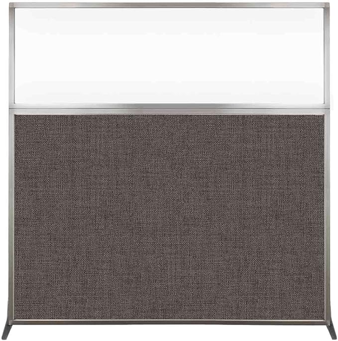Versare Hush Screen Portable Room Divider | Workstation Wall Divider | Freestanding Privacy Hush Panels | Clear Windows | Fabric Office Divider Screen | Great for Room Separation