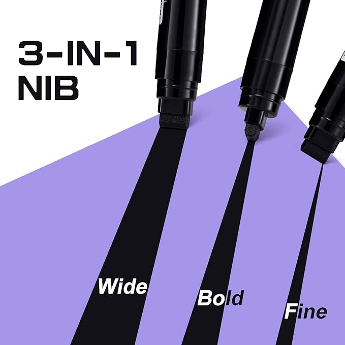 Paint Markers Pens, 2 Pack of Black and White, Premium Permanent Acrylic Paint Pens Markers for Tagging, Signs, Stone, Wood, Ceramic, Non-Toxic,15mm Jumbo Tip