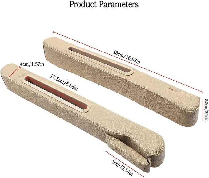 DEEYOTA 2 Pack Car Seat Gap Filler Organizer for Driver Side and Passenger Side Auto Center Console Side Filler Filler for Car Front Seat (Beige 2 pcs)