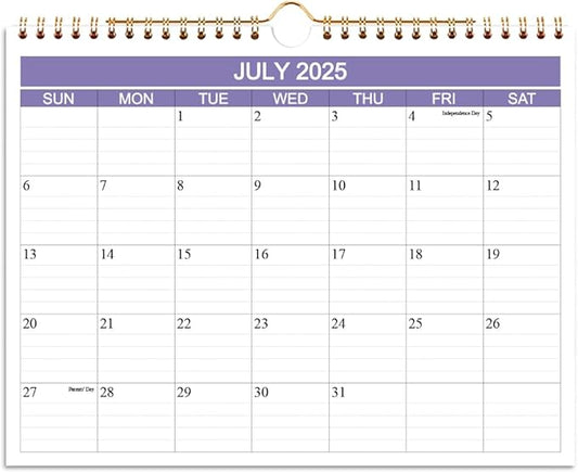 2025-2026 Calendar- Wall Calendar 2025-2026 Runs from July 2025 to December 2026-18 Months Calendar with Thick Paper for Planning and Organizing for Home or Office, 8.5 x 11 Inches, Purple