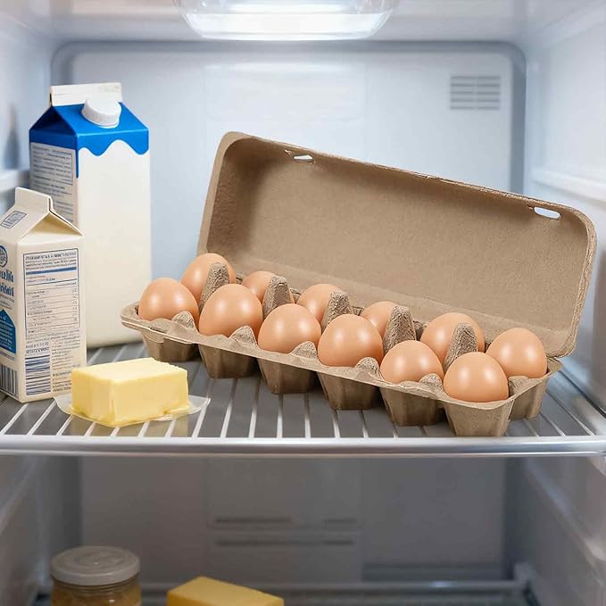 15 Pack Egg Cartons Cheap Bulk, 12 Count Egg Storage Containers Holder, Sturdy Natural Pulp Material Perfect for Storing Extra Eggs