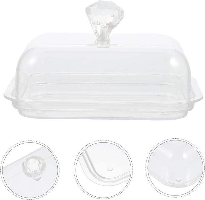 IMIKEYA Practical Butter Holder with Lid for Home and Restaurant Covered Butter Box Keeps Freshness Safe Food Storage Container Desserts Snacks Easy to Clean Small