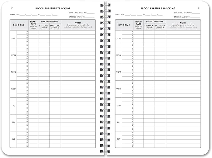 BookFactory Blood Pressure Log Book - Medical Tracking Notebook, 104 Pages (6x9 inches) LOG-104-69CW-PP
