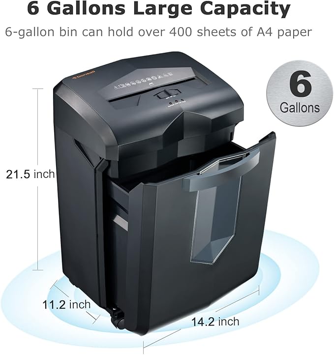 Bonsaii 16-Sheet Microcut Paper Shredder, 60-Minute Home Office Heavy Duty Shredder for CD/Credit Card, P-4 Level with 6-Gal Pullout Bin (C149-D)