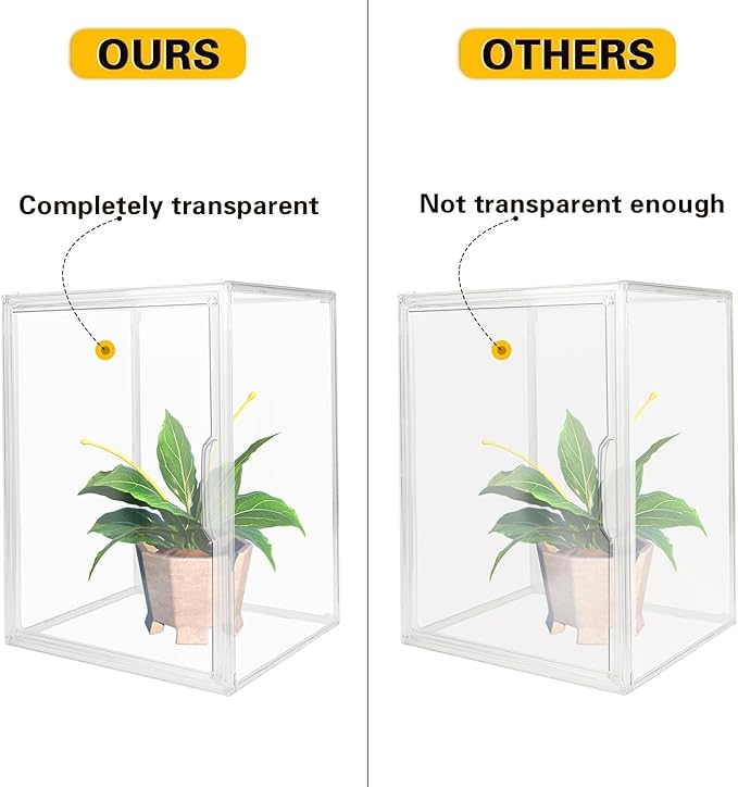 Clear Stackable Plastic Storage Bins with Magnetic Lid, Dustproof Book & Cosmetic Display Cases, Large Figures Collectibles Showcase, Shoe Box, Protection Organizer (Clear-L-1 Pack)