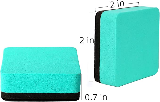 Dry Erase Erasers, 48 Pack Magnetic Whiteboard & Chalkboard Cleansers, Small Magnetic Erasers (Green)