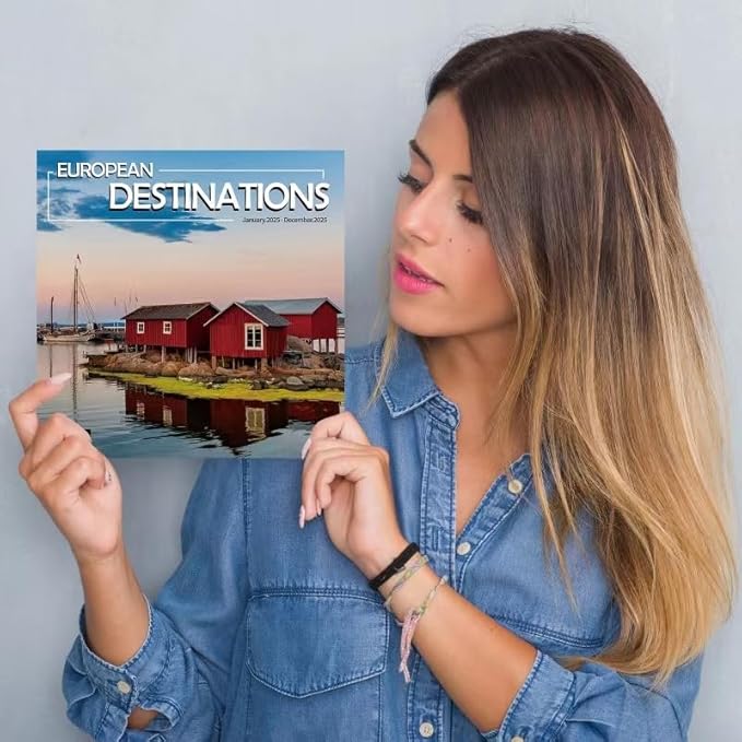2025 Wall Calendar, European Destinations Wall Calendars,2025 Monthly Calendars,Take a Tour of Europe, Thick Glossy Paper, Organizing & Planning