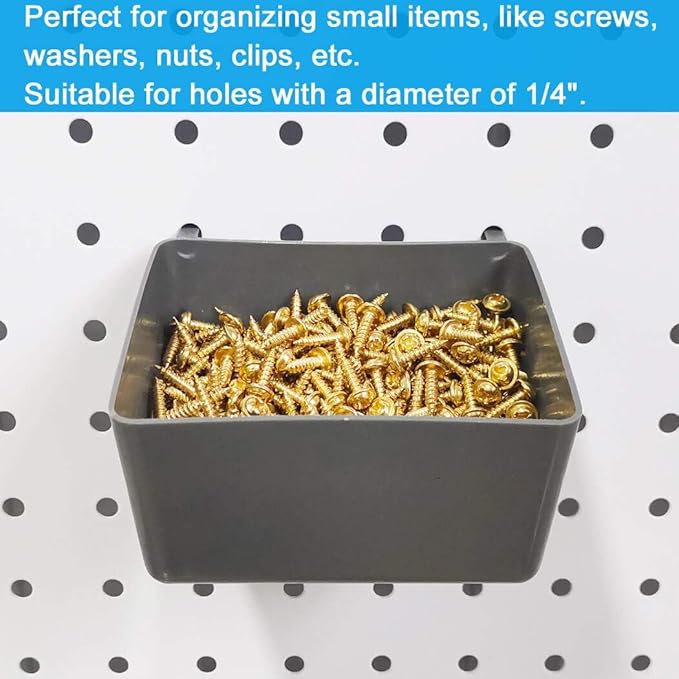 FRIMOONY Pegboard Hooks Assortment with Pegboard Bins, Peg Locks, for Organizing Various Tools, 140 Piece
