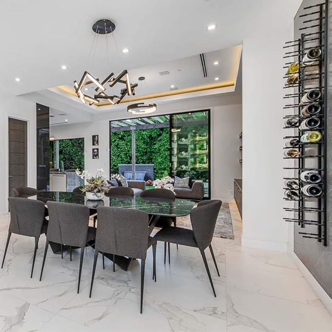 Ultra Wine Racks Wall Mounted Label-Out Wine Racks (1 Foot 2 Deep, Matte Black, 6 Wine Bottles) - Modern Metal Wine Storage, Modular Design for Home Bar, Kitchen, Dining Rooms, & Wine Cellars