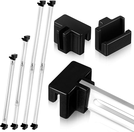 12 Pcs Metal Adjustable File Cabinet Rails Set Include 8 Hanging File Rail Clips 4 Cabinet Dividers Bars Suitable for Cabinets with Drawer Thickness Less Than 1/8 Inch(Silver,10-18 Inch)