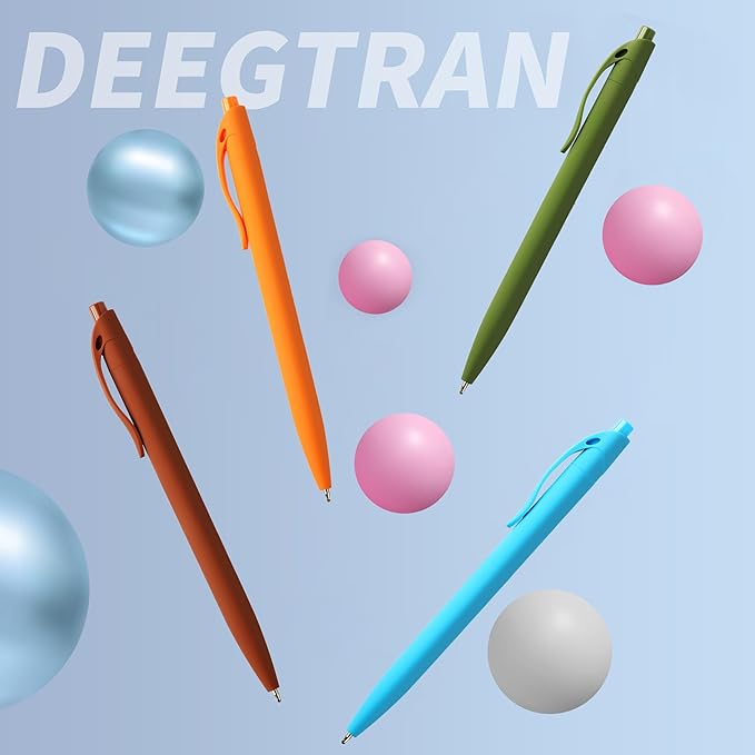 deegtran Pens Bulk, 50 Pack No Bleed Brown Click Pen, Wholesale Retractable Ballpoint Pens, Pens Medium Point, Smooth Ink Pens, 1.0MM Brown Ink