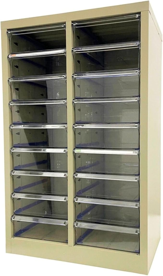 File Cabinet 18 Medium Transparent Drawers Vertical Home Office Storage Paper Organizer Document Cabinet
