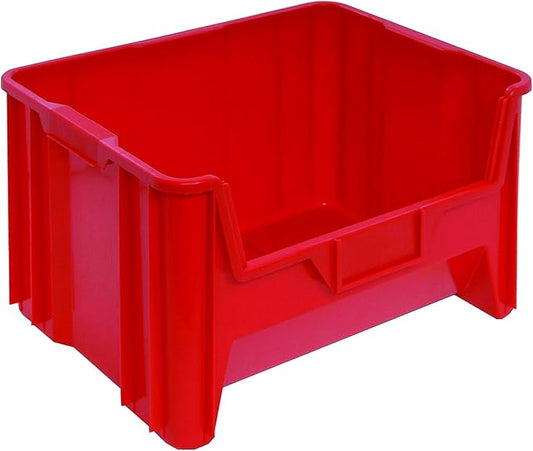 Hudson Exchange 20" x 15" x 12.5" (54 Pack) Plastic Giant Stackable Hopper Bin Container, Red