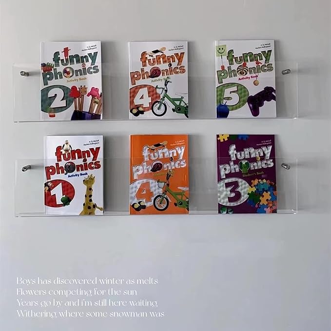 ROYALITA 2-Pack Acrylic Magazine Holder Brochure Holder, 24" Record Holder Magazine Rack, Fashion Hanging Bookshelf Literature Storage Rack for Waiting Room, Living Room, Office, Clear 24 Inch