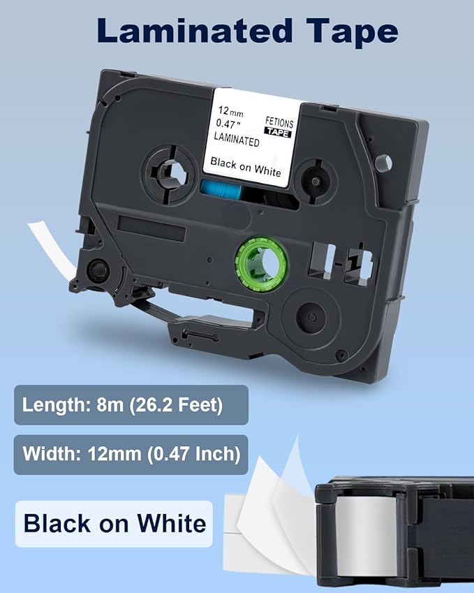 Label Maker Tape TZe-231 Replacement for Brother and Dymo (TZe x 5 Pack)
