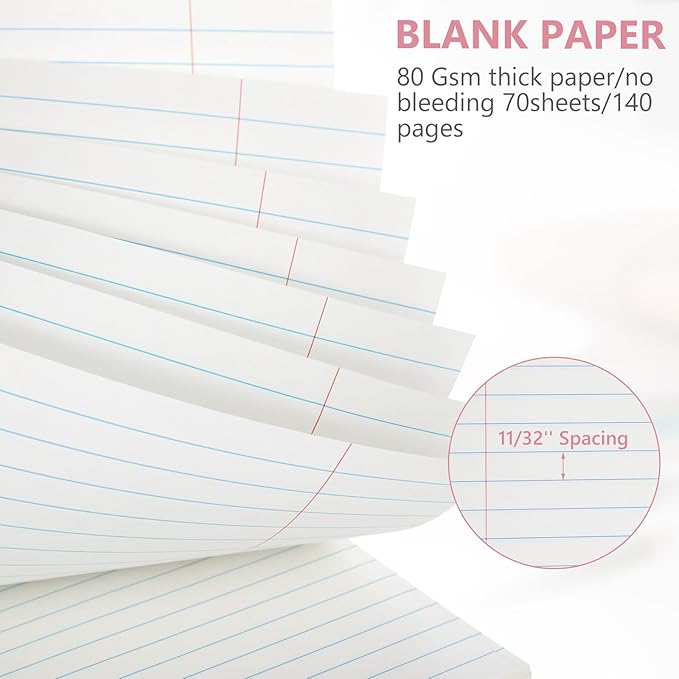 6 Pack 8.5 x 11'' Top Bound Office Steno Book Wide Ruled Double Sided Spiral Notebooks Reliable White Paper 70 Sheets/Pad Pastel Colors Covers for Writing School Notes(Earthy Color)