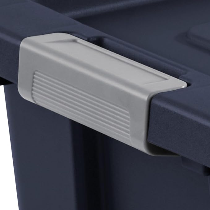 Sterilite 8-Pack Storage Bins with Lids, Heavy Duty Totes, Tuff1, 30 Gallon, Dark Indigo